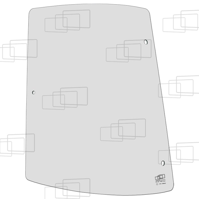 VITRE COTE DERRIERE PORTE 1/4 GAUCHE COURBE