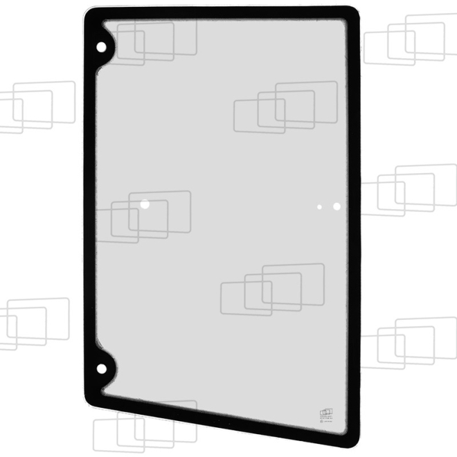 VITRE PORTE PARTIE HAUTE AVANT DROITE (DIST. A CHARNIERE 40MM)