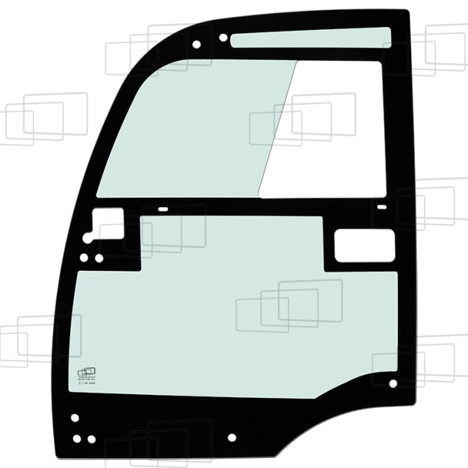 TÜRSCHEIBE LINKS (ABSTAND QUADRATISCHE BOX 63 MM)