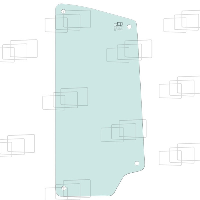VITRE COTE DERRIERE PORTE GAUCHE/DROITE (4 TROUS)